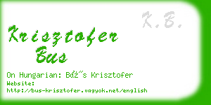 krisztofer bus business card